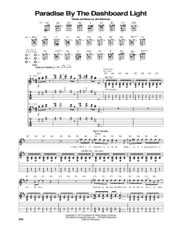 page one of Paradise By The Dashboard Light (Guitar Tab)