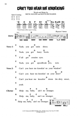 page one of Can't You Hear Me Knocking (Guitar Chords/Lyrics)