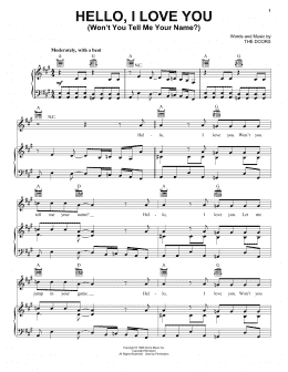 page one of Hello, I Love You (Won't You Tell Me Your Name?) (Piano, Vocal & Guitar Chords (Right-Hand Melody))