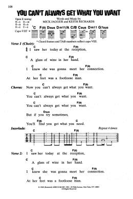 page one of You Can't Always Get What You Want (Guitar Chords/Lyrics)