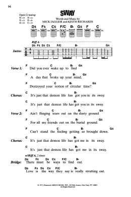 page one of Sway (Guitar Chords/Lyrics)