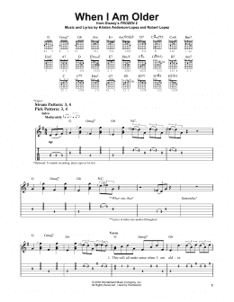 page one of When I Am Older (from Disney's Frozen 2) (Easy Guitar Tab)