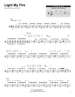 page one of Light My Fire (Drums Transcription)