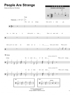page one of People Are Strange (Drums Transcription)