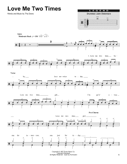 page one of Love Me Two Times (Drums Transcription)