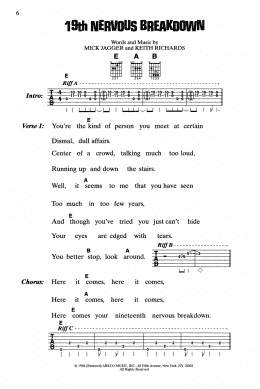 page one of 19th Nervous Breakdown (Guitar Chords/Lyrics)
