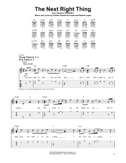 page one of The Next Right Thing (from Disney's Frozen 2) (Easy Guitar Tab)