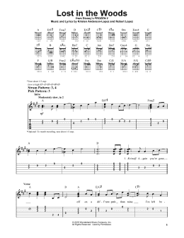 page one of Lost In The Woods (from Disney's Frozen 2) (Easy Guitar Tab)