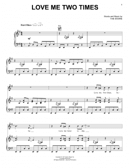 page one of Love Me Two Times (Piano, Vocal & Guitar Chords (Right-Hand Melody))