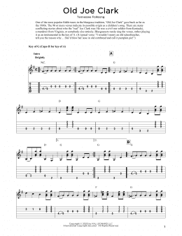 page one of Old Joe Clark (arr. Fred Sokolow) (Solo Guitar)
