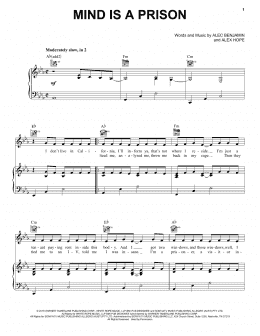 page one of Mind Is A Prison (Piano, Vocal & Guitar Chords (Right-Hand Melody))