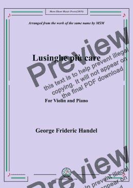 page one of Handel-Lusinghe più care,for Violin and Piano