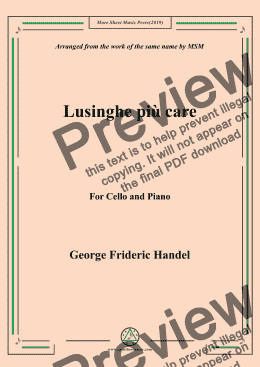 page one of Handel-Lusinghe più care,for Cello and Piano