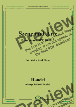 page one of Handel-Szene und arie,from Serse,HWV 40 No.2,for Voice&Piano
