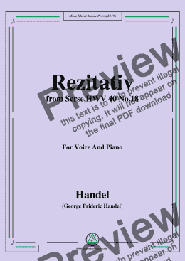 page one of Handel-Rezitativ und Arie,from Serse,HWV 40 No.18,for Voice&Piano