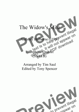page one of The Widow's Mite