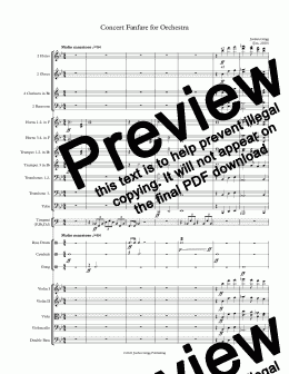 page one of Concert Fanfare for Orchestra - Score and parts