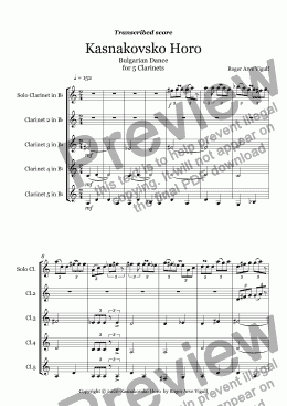 page one of Kasnakovsko Horo - Full Score