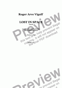 page one of Roger Arve Vigulf - LOST IN SPACE - Concerto 2019 - Full Score in C