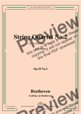page one of Beethoven-String Quartet No.2 in G Major,Op.18 No.2
