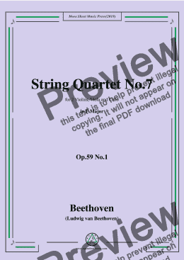 page one of Beethoven-String Quartet No.7 in F Major,Op.59 No.1