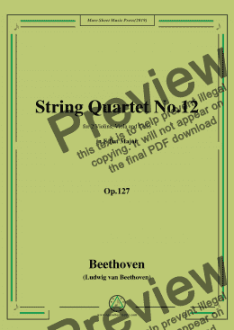 page one of Beethoven-String Quartet No.12 in E flat Major,Op.127