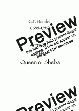 page one of Arrival of the Queen of Sheba