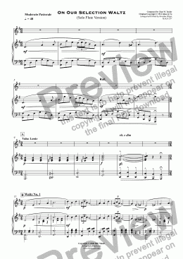page one of On Our Selection Waltz (Solo Flute Version)