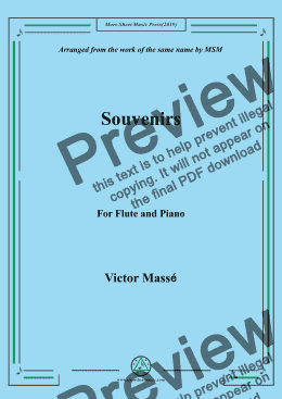 page one of Masse-Souvenirs, for Flute and Piano