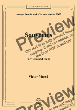 page one of Masse-Souvenirs, for Cello and Piano