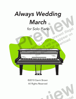page one of Always Wedding March for Solo Piano