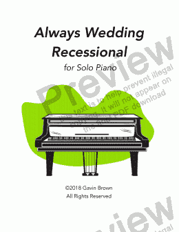 page one of Always Recessional for Solo Piano