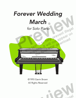 page one of Forever Wedding March for Solo Piano