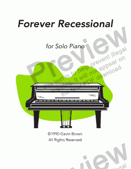 page one of Forever Recessional for Solo Piano