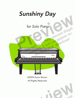 page one of Sunshiny Day for Solo Piano