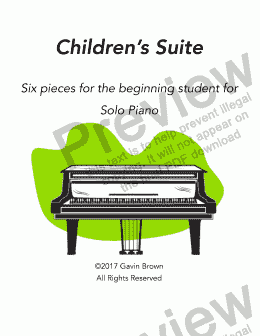 page one of Childrens Suite for Solo Piano