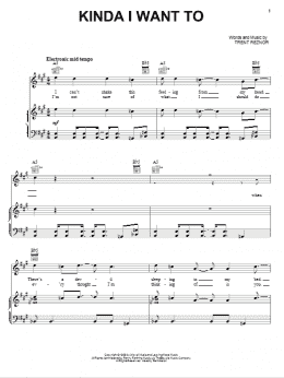 page one of Kinda I Want To (Piano, Vocal & Guitar Chords (Right-Hand Melody))