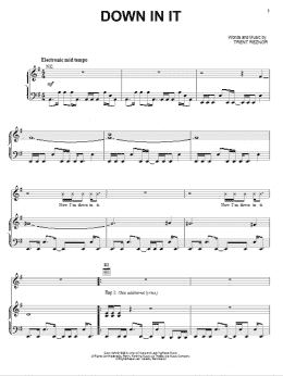 page one of Down In It (Piano, Vocal & Guitar Chords (Right-Hand Melody))