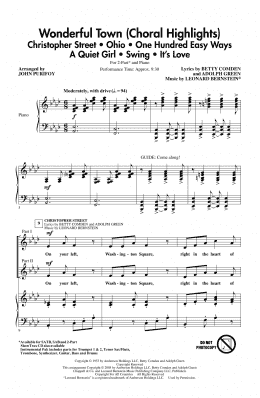 page one of Wonderful Town (Choral Highlights) (arr. John Purifoy) (2-Part Choir)