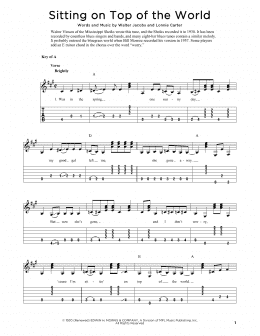 page one of Sitting On Top Of The World (arr. Fred Sokolow) (Solo Guitar Tab)
