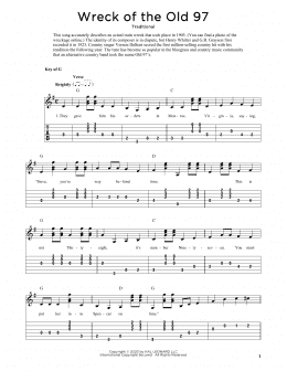 page one of Wreck Of The Old 97 (arr. Fred Sokolow) (Solo Guitar)