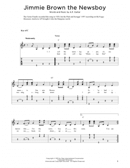 page one of Jimmie Brown The Newsboy (arr. Fred Sokolow) (Solo Guitar)