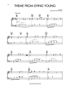 page one of Theme From Dying Young (Piano Solo)