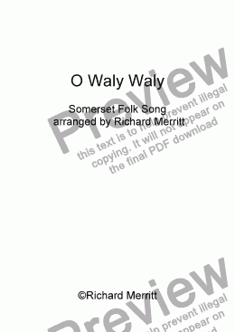 page one of O Waly Waly