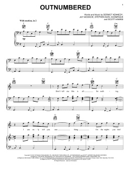 page one of Outnumbered (Piano, Vocal & Guitar Chords (Right-Hand Melody))