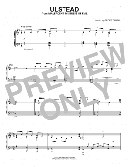 page one of Ulstead (from Disney's Maleficent: Mistress of Evil) (Piano Solo)