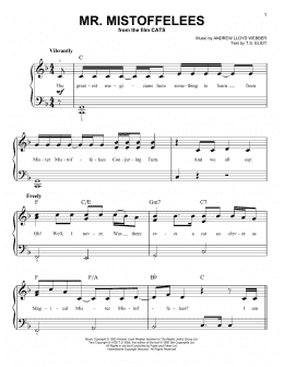 page one of Mr. Mistoffelees (from the Motion Picture Cats) (Easy Piano)