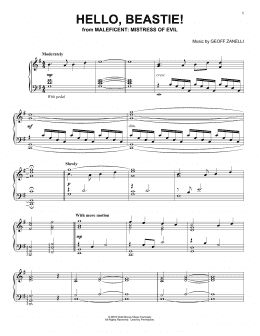 page one of Hello, Beastie! (from Disney's Maleficent: Mistress of Evil) (Piano Solo)
