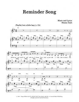 page one of Reminder Song (Piano & Vocal)