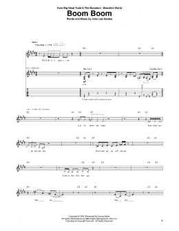 page one of Boom Boom (Guitar Tab)